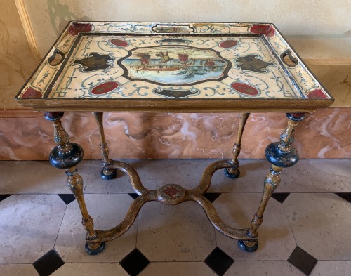 Antiquités - Table cabaret en Arte Povera début XVIIIe siècle, Italie