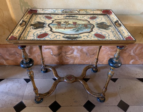 Antiquités - Cabaret table early 18th century, Italy