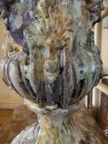 Céramiques, Porcelaines  - Vase polychrome Lunéville 1750