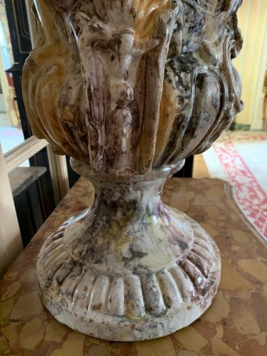 18th century - Polychrome vase Lunéville 1750