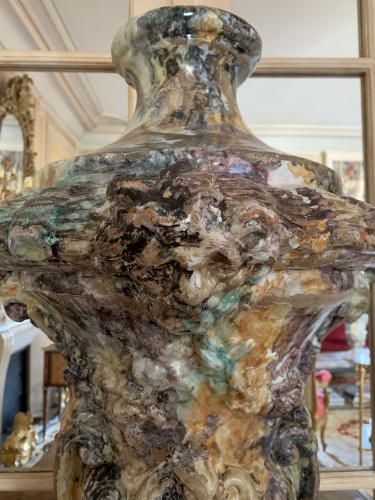 Louis XV - Polychrome vase Lunéville 1750
