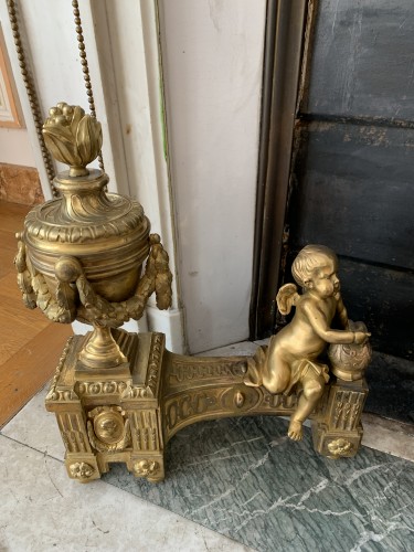 Decorative Objects  - Pair of Louis XVI andirons