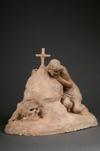 ACHARD Jean-Georges ( 1871 - 1934) - Marie-Madeleine dans le désert - Sculpture Style Art nouveau
