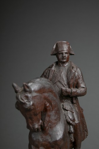 GUILLAUME Eugène (1822-1905) - Napoléon à cheval en tenue militaire - Sculpture Style Napoléon III