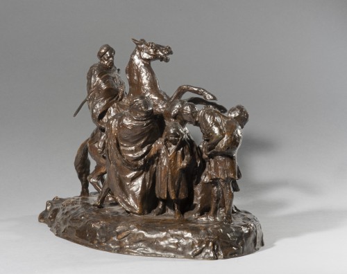 RIVIERE Théodore (1857-1912) - Cavalier arabe écartant la foule (du groupe de - Galerie Nicolas Bourriaud