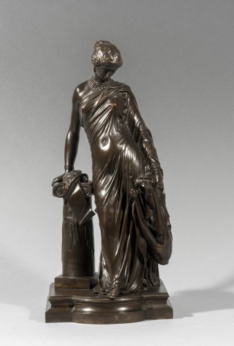 19th century - PRADIER James (1790-1852) - Sapho to the column (Model 1848)