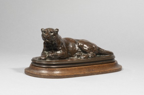 Sculpture  - BARYE Antoine-Louis (1795-1875), Lying panther