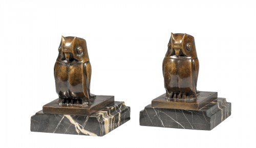 SANDOZ Édouard-Marcel (1881-1971), Owl, bookends (1927)