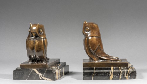 Sculpture  - SANDOZ Édouard-Marcel (1881-1971), Owl, bookends (1927)