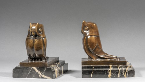 Sculpture Sculpture en Bronze - SANDOZ Édouard-Marcel (1881-1971), Hibou, serre-livres (1927)