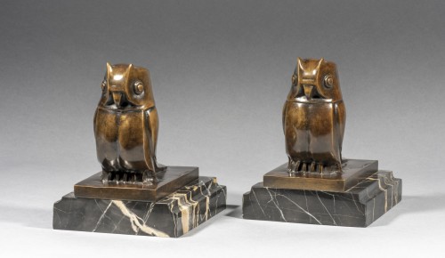 SANDOZ Édouard-Marcel (1881-1971), Hibou, serre-livres (1927) - Art Déco