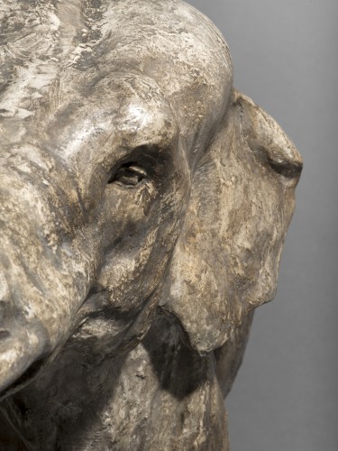 MALISSARD Georges ( 1877-1942), Éléphant d'Asie trompe levée - Sculpture Style Art nouveau