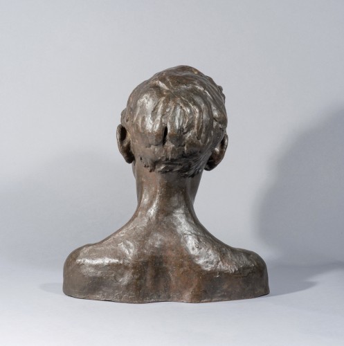 Sculpture Sculpture en Bronze - HALOU Alfred-Jean (1875-1940) Tête de jeune homme