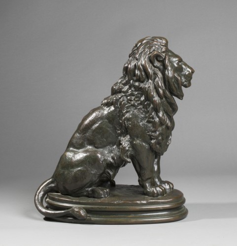 BARYE Antoine-Louis (1795-1875), Sitting lion number 1 (1847) - Sculpture Style Napoléon III