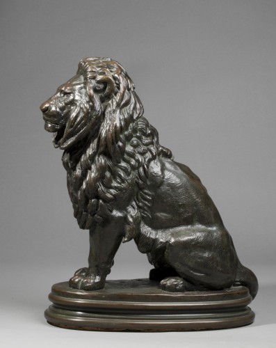 Sculpture  - BARYE Antoine-Louis (1795-1875), Sitting lion number 1 (1847)