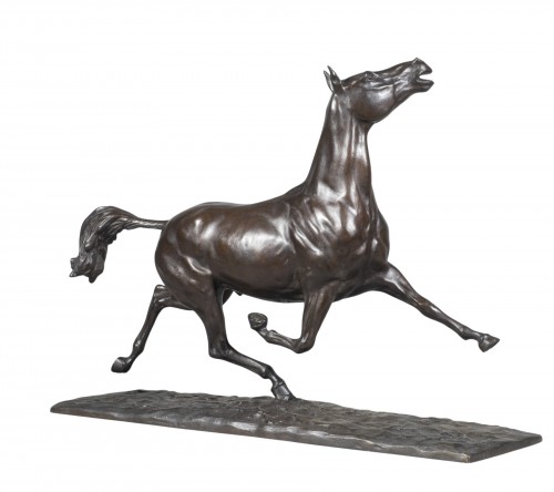 GIRONIERE Yves Benoist (1903-1983) Cheval au trot