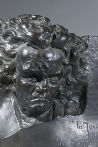 Sculpture Sculpture en Bronze - MOURET Urbain (1895-1975) , Masque de Beethoven