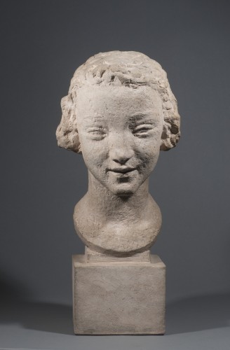WLERICK Robert (1882-1944), Buste de jeune fille - Sculpture Style Art Déco