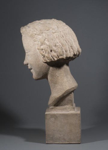 Sculpture Sculpture en Terre cuite - WLERICK Robert (1882-1944), Buste de jeune fille