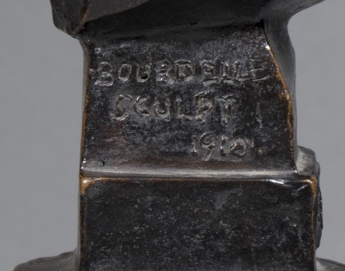 BOURDELLE Emile-Antoine (1861-1929), Petite tête aux raisins, 1910 - Sculpture Style Art nouveau