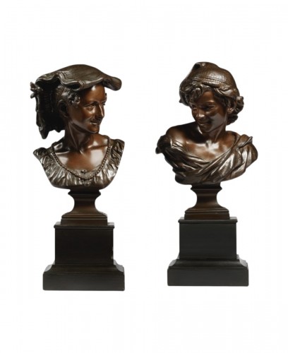 CARPEAUX Jean-Baptiste (1827-1875), Le Rieur napolitain n°2 (1863) et La Rieuse napol