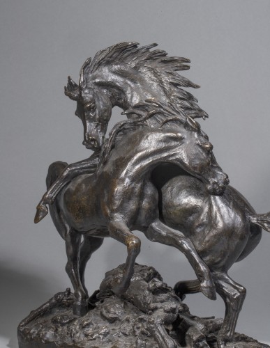 FRATIN Christophe (1801-1864 Français) Scène de haras à deux chevaux - Sculpture Style Louis-Philippe