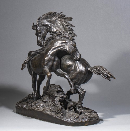 Sculpture Sculpture en Bronze - FRATIN Christophe (1801-1864 Français) Scène de haras à deux chevaux