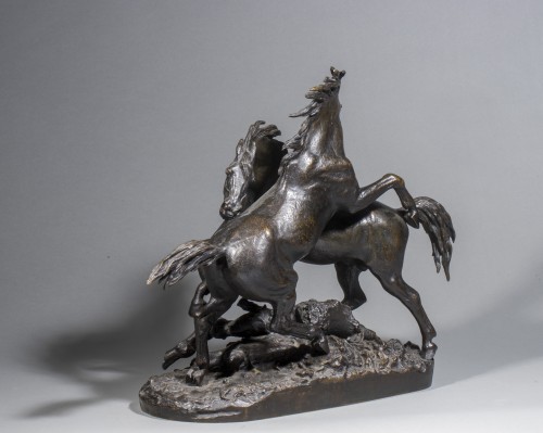 XIXe siècle - FRATIN Christophe (1801-1864 Français) Scène de haras à deux chevaux