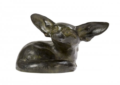 Edouard-Marcel Sandoz (1881-1971) - Lying fennec raising head (size 1)