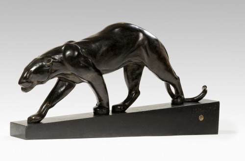 PROST Maurice (1894-1967) - Black panther  - Sculpture Style Art Déco