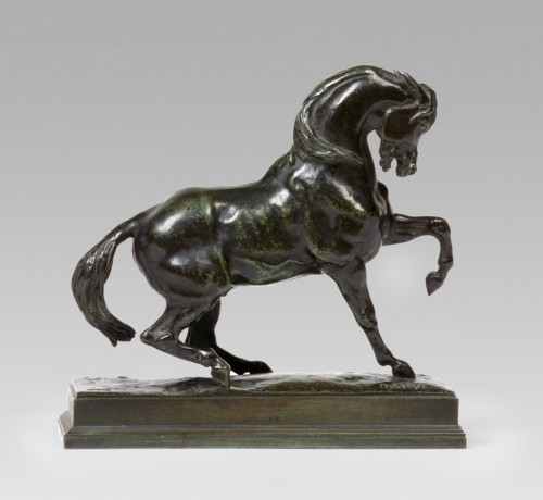 XIXe siècle - BARYE Antoine-louis (1795-1875) - Cheval turc n°3 Antérieur gauche levé (terrasse rect