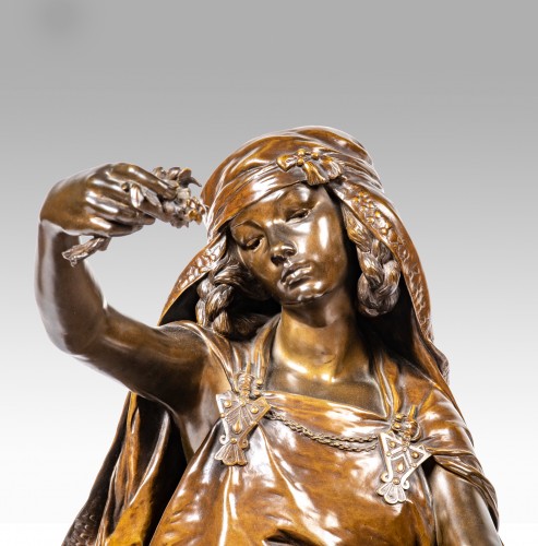 Sculpture Sculpture en Bronze - BARRIAS Louis-Ernest (1841-1905) - Jeune fille de Bou-Saâda