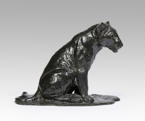 20th century - GODCHAUX Roger (1878-1958), Sitting lion cub