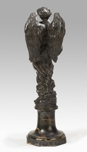 Sculpture Sculpture en Bronze - Aimé-Jules DALOU (1838-1902) - Ange à l'enfant
