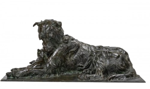 PAILLET Charles (1871-1937) - Dog and kitty