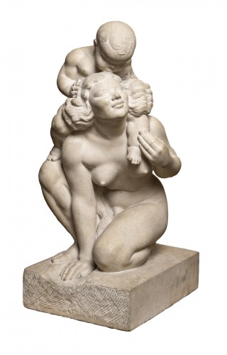 LE PECQ Henri (1899-1972) - Femme jouant avec son enfant sur le dos