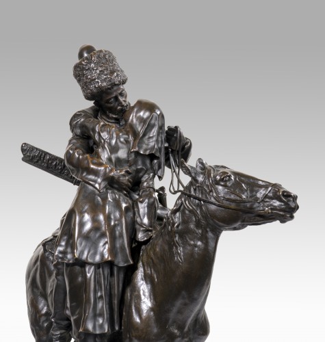 Sculpture  - LANCERAY Evgeni Alexandrovitch (1848-1886) - The farewells of the Cossack