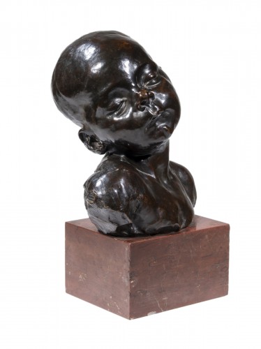Aimé-jules Dalou (1838 - 1902) - Buste de bébé endormi