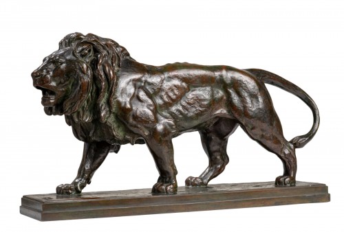 BARYE Antoine-Louis (1795-1875) - Walking lion	 