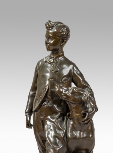 XIXe siècle - CARPEAUX Jean Baptiste (1827-1875), Le Prince impérial et son chien Néro