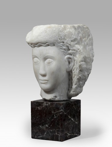Sculpture Sculpture en Marbre - DEBARRE Jean-René (1907 - 1968), Tête de femme