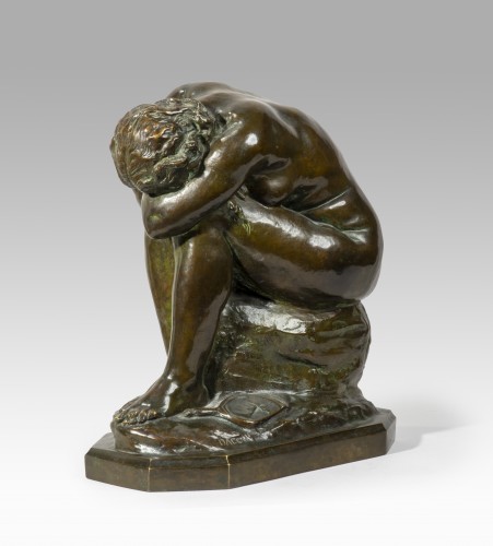 DALOU Aimé-Jules (1838-1902 Français), La Vérité méconnue ou miroir brisé (GM) - Sculpture Style Louis-Philippe