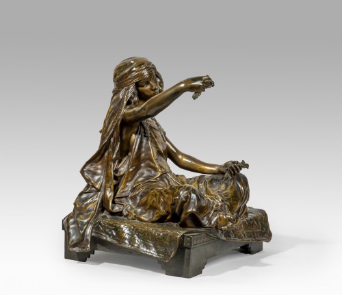 BARRIAS Louis-Ernest (1841-1905) Young girl from Bou Saada - Sculpture Style Napoléon III