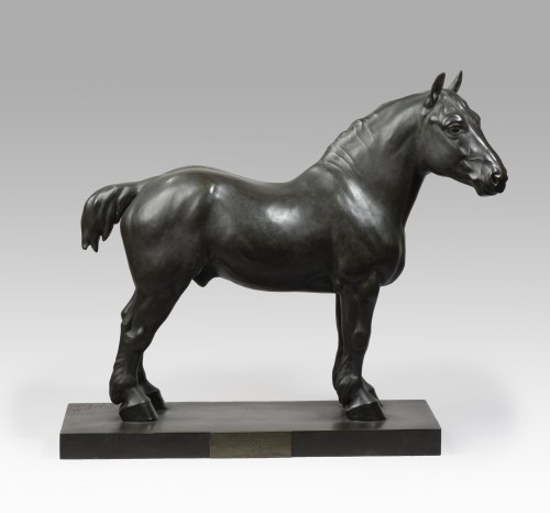 Nathalie de GOLEJEVSKI (20e) - Cheval de trait - Sculpture Style Art Déco