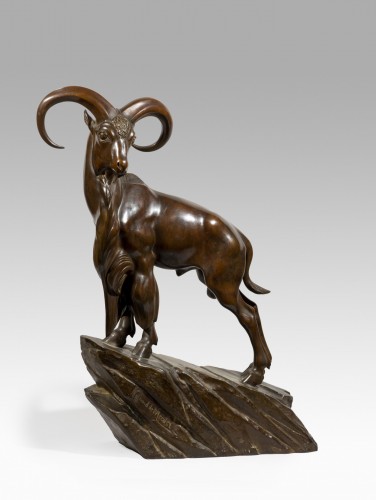 Raymond de MEESTER ( 1904 -1995) - Mouflon on a rock - Art Déco