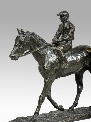 Sculpture  - PARIS René (1881-1970 Français) Jockey on horseback before the race