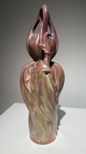 19th century - Ernest Bussière (1863-1913) Vase &quot;Receptacle&quot; - Art Nouveau ceramic