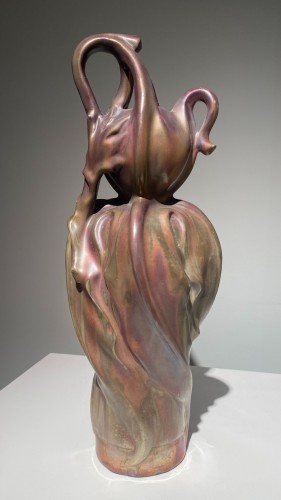 Ernest Bussière (1863-1913) Vase &quot;Receptacle&quot; - Art Nouveau ceramic - Art nouveau