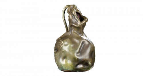 Ernest Bussière (1863-1913) - Vase Courge Desséchée en céramique