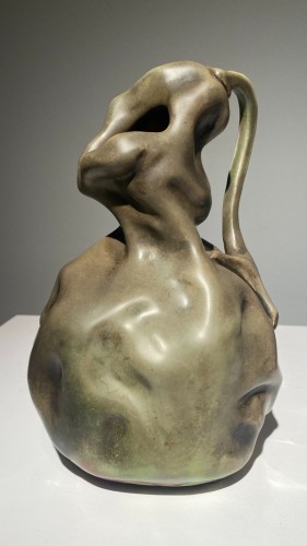 Céramiques, Porcelaines  - Ernest Bussière (1863-1913) - Vase Courge Desséchée en céramique